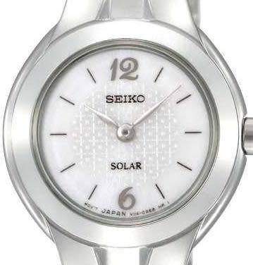 SEIKO SOLAR PETITE WHITE DIAL LADIES DRESS WATCH