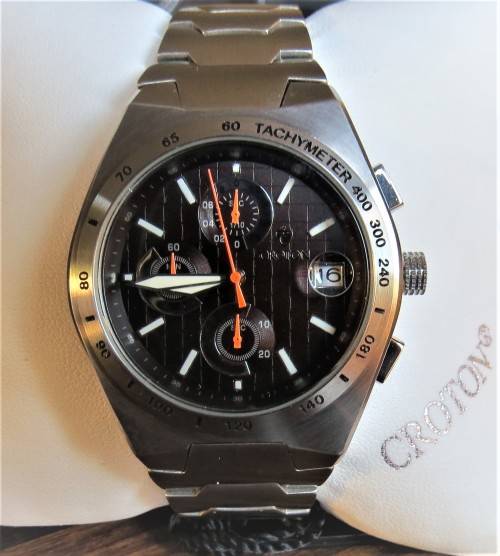 CROTON GENTS TACHY AQUAMATIC DATE WATCH