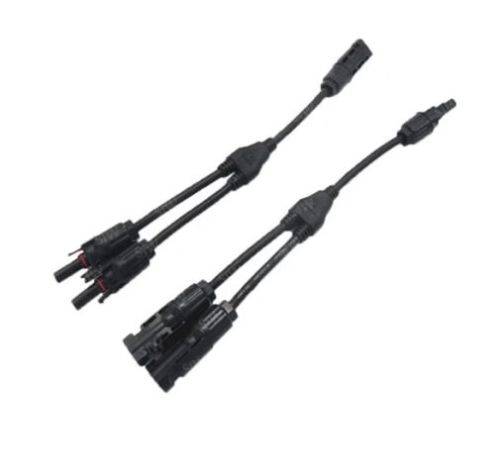 MC4 2-1 Y Branch Connector Pair for solar cable sizes 2.5 mm2, 4mm2 and 6mm2.