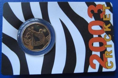 2003 50CENT CRICKET CIRCULATION COIN IN ORIGINAL CARD !! HAVE A LOOK !! STARTING @ R1