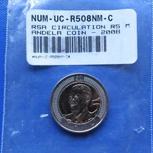 2008 MANDELA R5 90 BIRTHDAY !! AS ISSUED FORM THE MINT !! STARTING @ R1