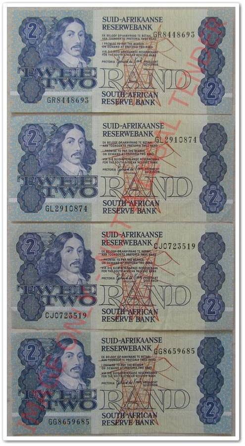 ** GREAT ** GERHARD DE KOCK  R2 NOTES !! X4 - ONE LOT !! STARTING @ R1