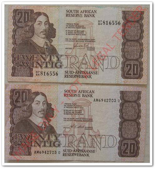 ** GREAT ** GERHARD DE KOCK  R20 NOTE  X1 & CL STAL  R20 NOTE  X1 !!  - ONE LOT !! STARTING @ R1