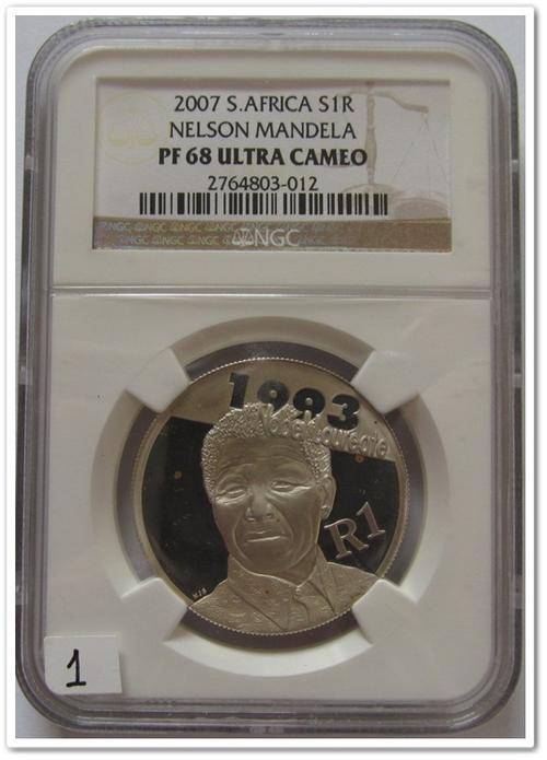 **SECOND FINEST**2007 SR1 PF68 ULTRA CAMEO - NELSON MANDELA!! STARTING @ R1