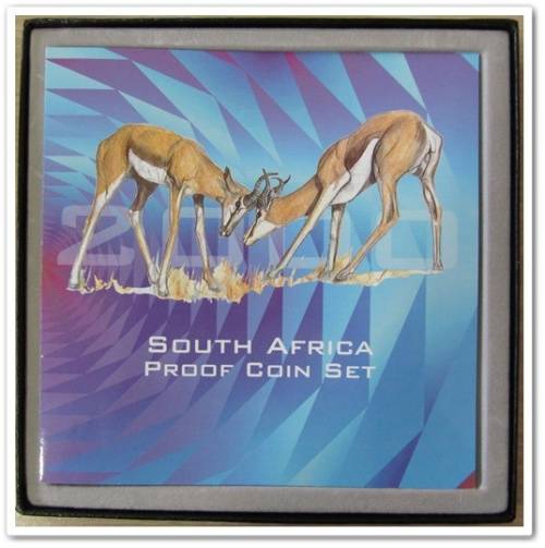** 2000 **  SOUTH AFRICAN PROOF SET  "SPRINGBUCK" !! STARTING @ R1