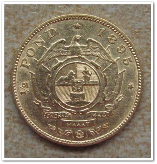 ** 1895 ** 1/2 POND ZAR GOLD !!! NICE AU QUALITY !!! R1 START.........