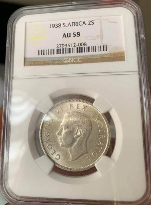 ** SCARCE 1938 2 SHILLING AU58 NGC ** ONLY 7 GRADED BETTER !! STARTING @ R1