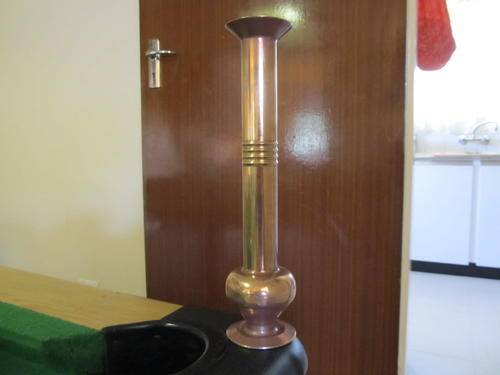 Retro Red copper Vase/candle holder - Heavy and shiny