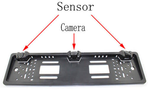 Number Holder With Parking Sensor And Packing Camera