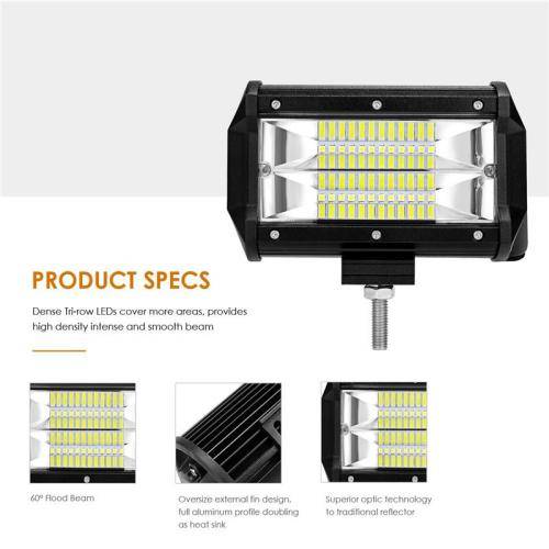 72w 24 LED Tri-Row LED BAr Light
