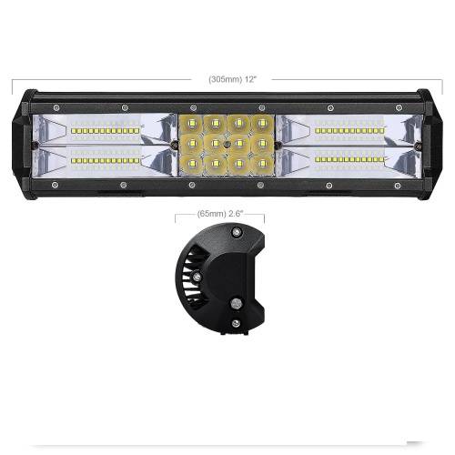 180w 60 LED ( 48 + 12 LED ) Tri-Row LED BAr Light