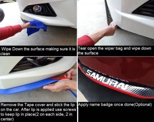 Rubber lip - Stylish 2.5m Rubber Lip fits most cars - 2.5m Samurai Color Rubber Lip Protector