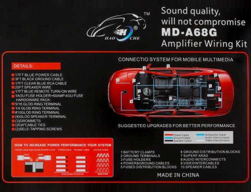 FONY Amplifier Wiring Kit 4GA