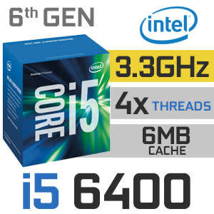 Intel Core i5 6400 6th Generation Skylake Quad-Core 2.7GHz (3.3GHz Turbo) Dual Channel DDR4 6MB CACH