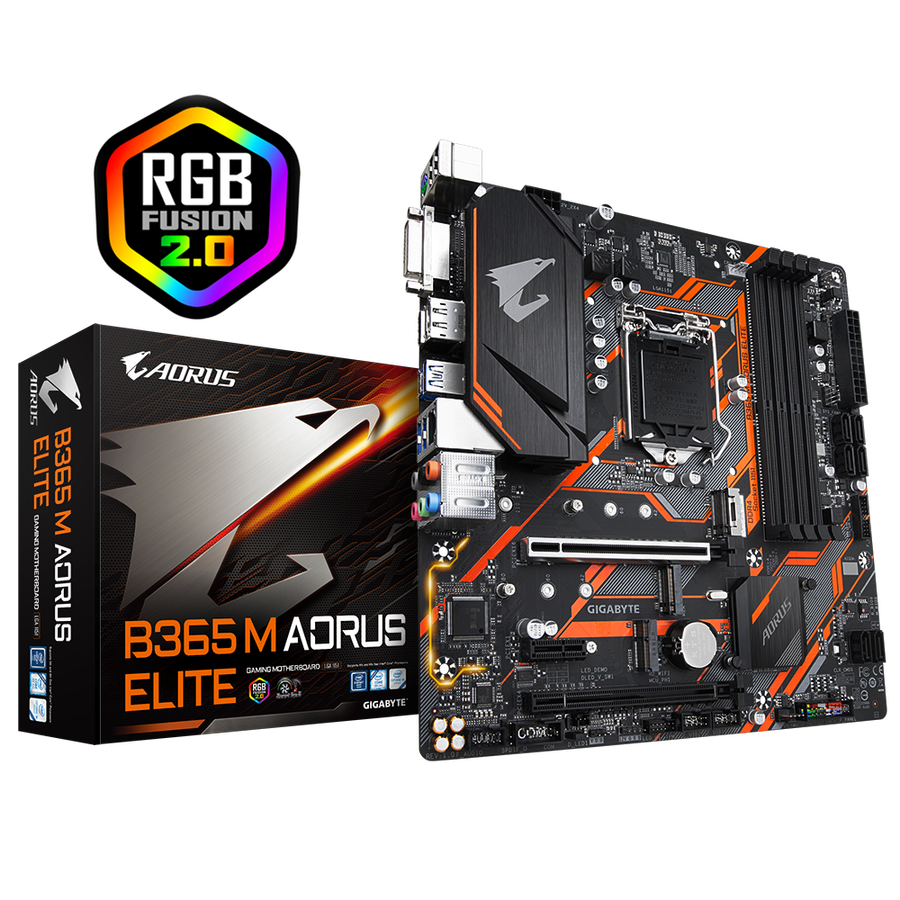 Gigabyte B365 M AORUS Elite Intel B365 M LGA1151 Micro-ATX Desktop Motherboard