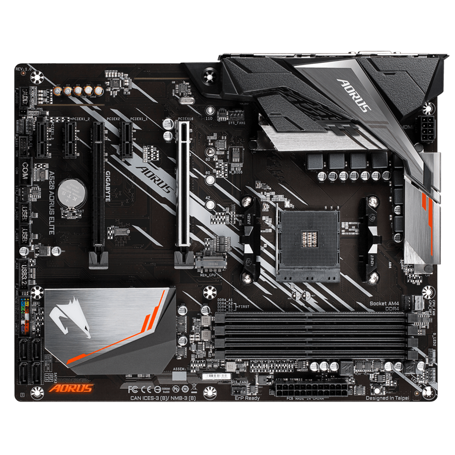 Gigabyte Aorus AMD A520 SKT AM4 Elite Chipset for  AMD Ryzen cpu 4 x ddr4 1 x m.2 Dvi-d/hdmi/ATX