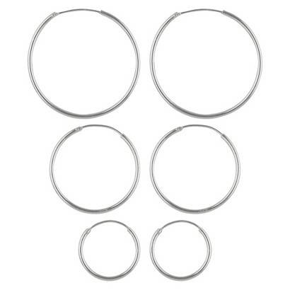 3 Pairs of GENUINE 925 Sterling Silver Tube Earrings in 3 different sizes...
