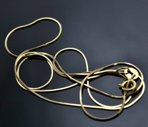 60cm 18k Yellow Gold Plated over 925 Sterling Silver Snake Chain