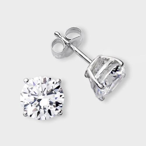 *CD DESIGNER JEWELRY*0.70ctw 9ct White Gold CZ Studs