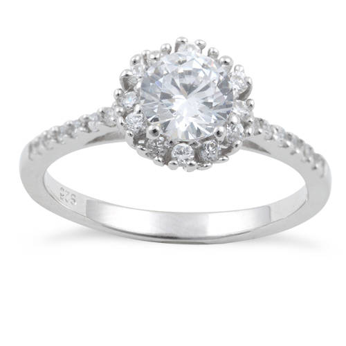 0.80ct(CENT) Clear Cubic Zirconia Engagement Ring in 925 Sterling Silver- Size 8