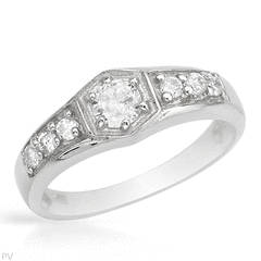 1.35ctw CZ Dress Ring in 925 Sterling Silver- Size 7