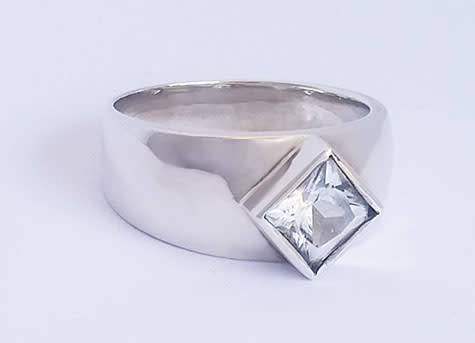 **CD DESIGNER JEWELRY** Natural 1.29ct Topaz Ring in Silver- Size O