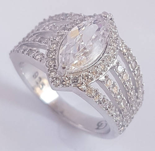 *CD DESIGNER JEWELRY*3.20ctw Marquise CZ Engagement Ring in 925 Sterling Silver*Size 7.5*