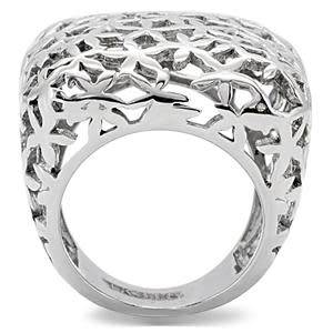 10.3 grams Floral Cut Out Stainless Steel Dress Ring Size 5