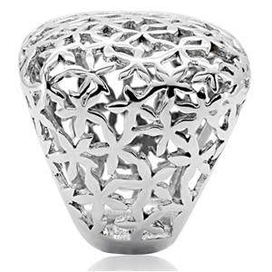 10.3 grams Floral Cut Out Stainless Steel Dress Ring Size 5