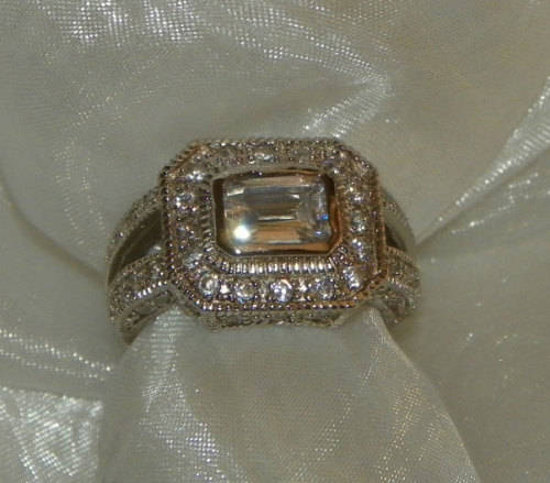 2.78ctw Emerald CZ Ring in Silver Size 8