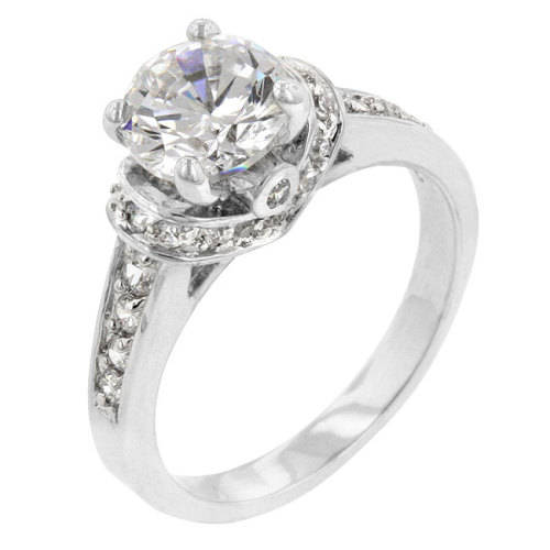 1.75ctw Simulated Diamond Engagement Ring- Size 8-10