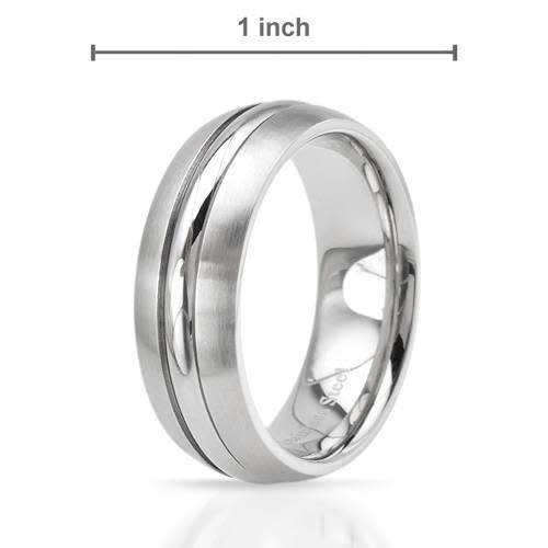 Men`s Metallic Stainless Steel Wedding Band- Size 10