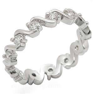 0.52ctw Cubic Zirconia Eternity band- Size 7/ 9