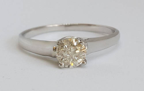 0.57ct Diamond Solitaire Ring 14K White Gold