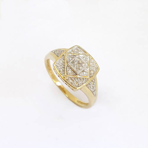 Natural Diamond Cluster Ring in 9ct Yellow Gold