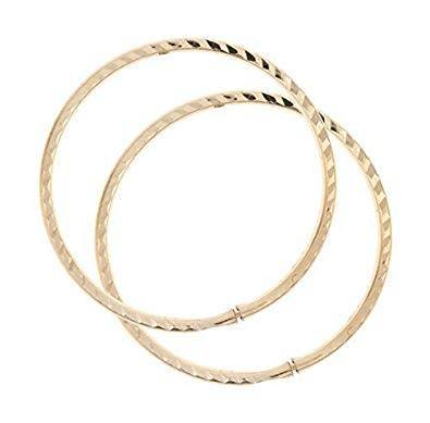 9ct Yellow Gold 15mm Diamond Cut Sleepers