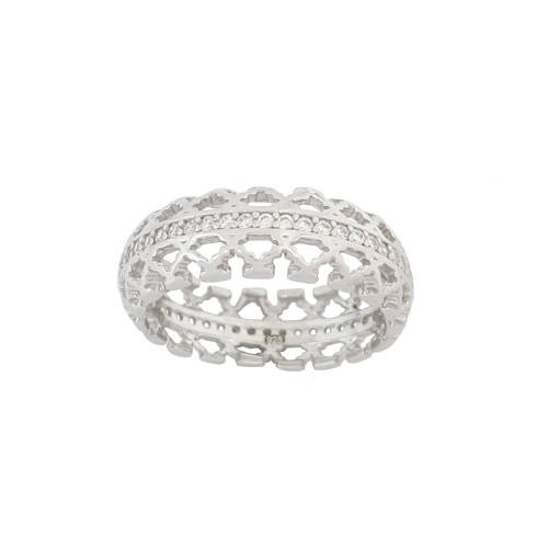 Clear CZ Eternity Band in 925 Sterling Silver- Size 6.5, 8.5
