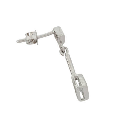 *CD DESIGNER JEWELRY* 0.86ctw CZ Princess cut earrings in Sterling Silver