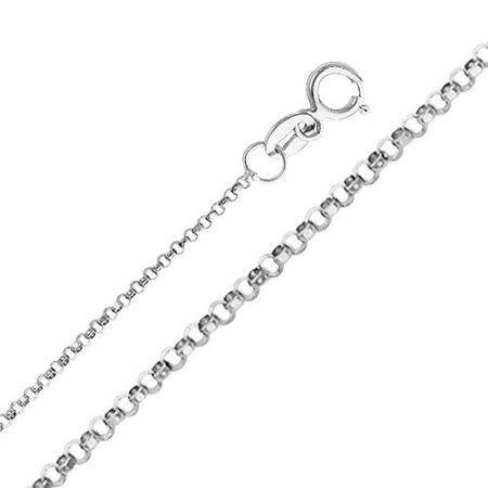 45cm 925 Sterling Silver Oval Rolo Chain