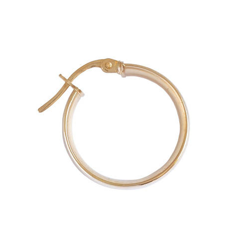 9ct Yellow Gold 15mm Flat Hoop Earrings