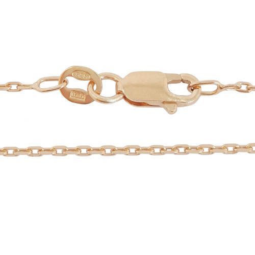 50cm 925 Sterling Silver, Rose Gold Plated Forzatina Chain