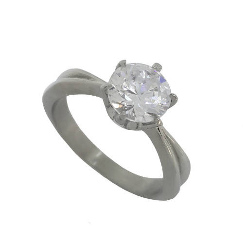 1.25ct Classic solitaire Stainless Steel ring -Size 8