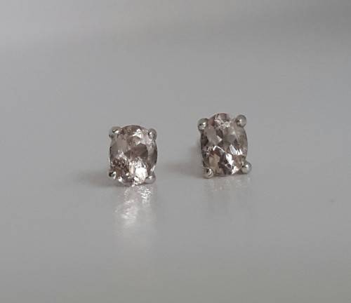 Morganite Earrings in Sterling Silver
