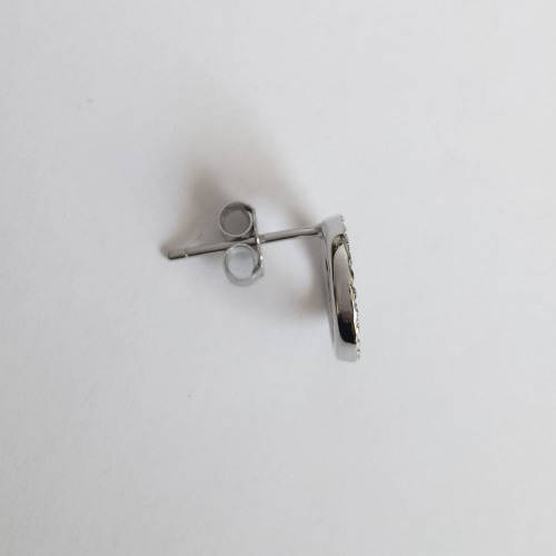 Circle CZ earrings in 925 Sterling Silver