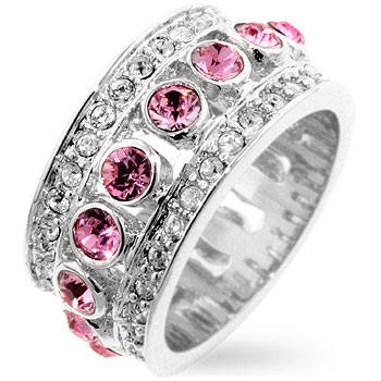**JUST ARRIVED**PINK and Clear CZs***Eternity Band**Size 10**