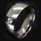 **STUNNING***Men's TITANIUM CZ Wedding Band**Size 8**