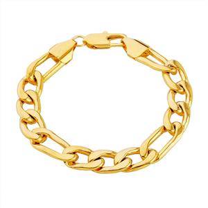 12 mm GOLD PLATED FIGARO BRACELET**