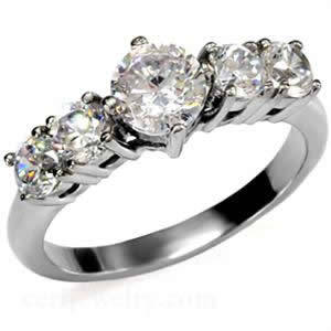 **BRAND NEW ARRIVAL** Stainless Steel 1.75ct CZ Eternity Style Engagement Ring**