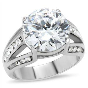 6.62cts Cubic Zirconia Stainless Steel Dress Ring- Size 5/6/7/8/10