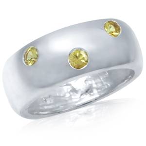 *September Birthstone**25 Sterling Silver**0.42ctw Natural Yellow Sapphire Ring**Size 7/8*